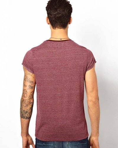 T-shirt with rolled-up sleeves