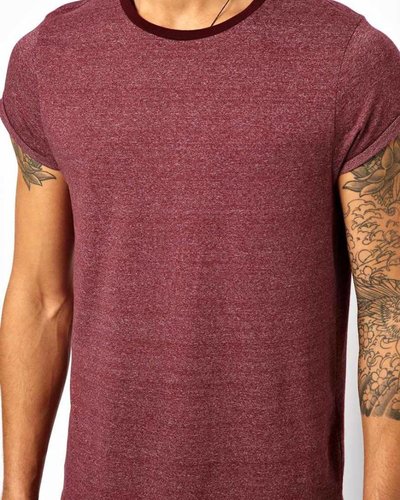 T-shirt with rolled-up sleeves