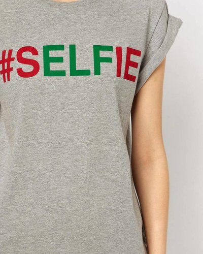 T-shirt met #selfie print