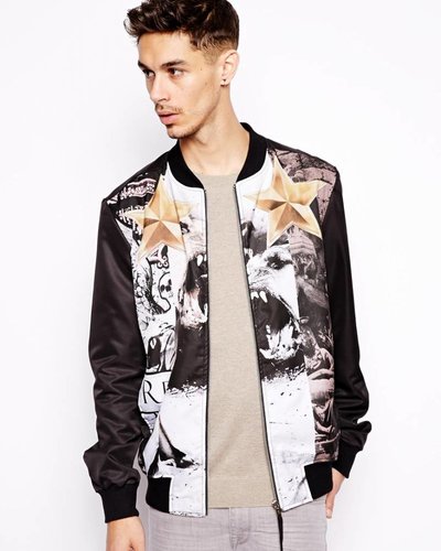 Bomber jacket with print