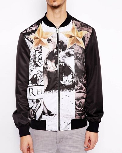 Bomber jacket with print