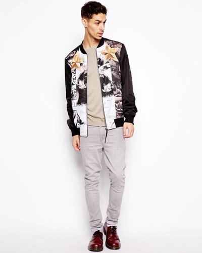 Bomber jacket with print