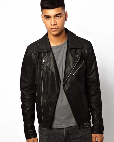 Leather biker jacket