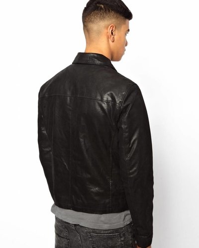 Leder bikerjacke