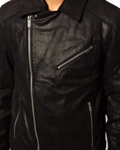 Leather biker jacket