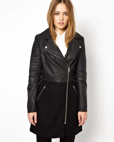 Leather biker jacket