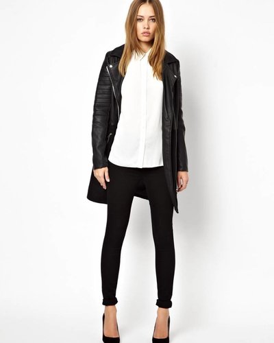 Leather biker jacket