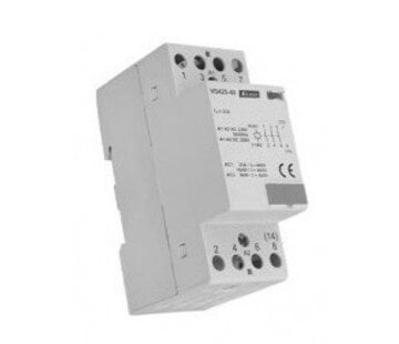 Contacteur/relais 25A, 4 pôles, largeur 35mm