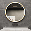 Bella Mirror Miroir rond 80 cm avec cadre doré, éclairage LED et anti-buée