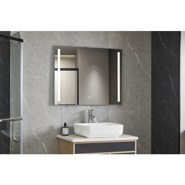 Bella Mirror Miroir 60 x 100 cm sans cadre, éclairage LED encastré et anti-condensation