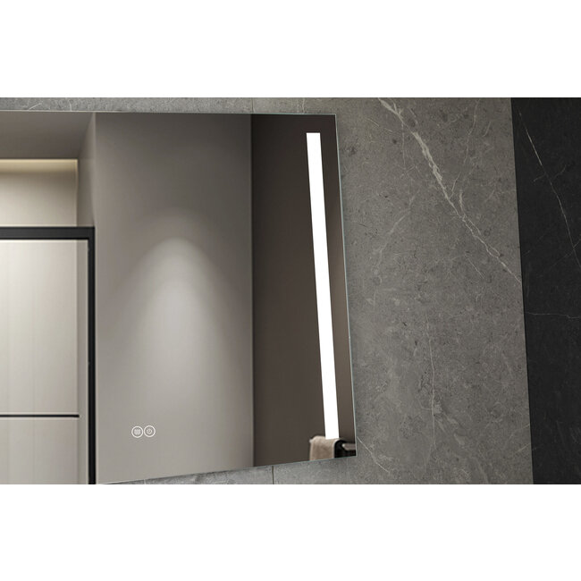 Bella Mirror Miroir 60 x 100 cm sans cadre, éclairage LED encastré et anti-condensation