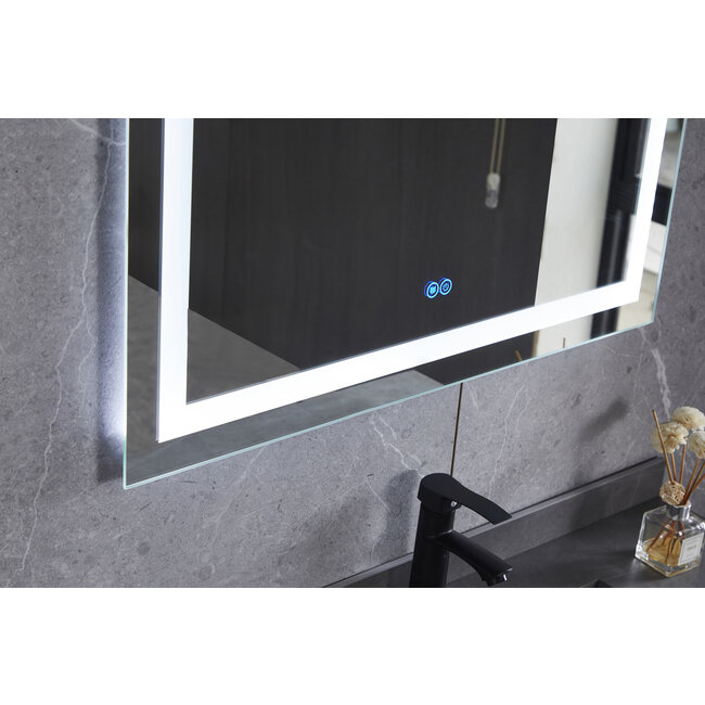 Bella Mirror Miroir 70 x 120 cm sans cadre, éclairage LED encastré et anti-condensation
