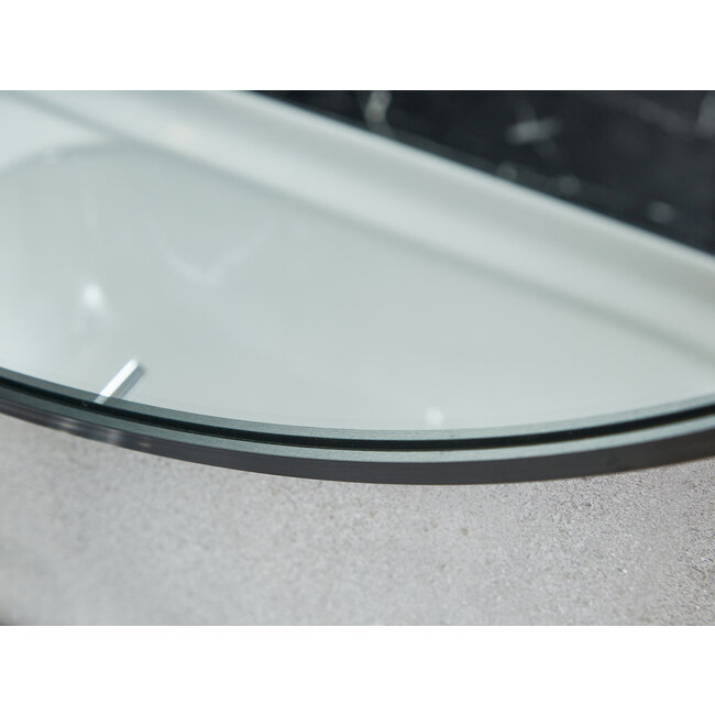 Bella Mirror Miroir rond 80 cm avec sangle tendance cadre noir