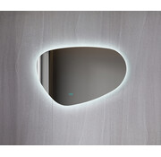 Miroir asymétrique organique avec éclairage LED et anti-condensation 120 cm de large et 75 cm de haut