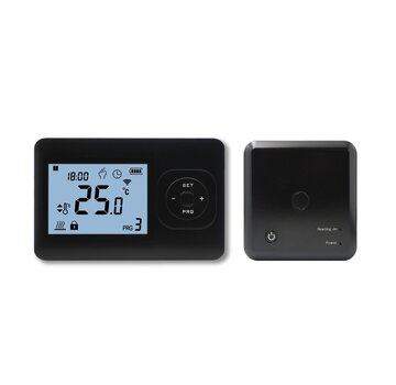 Quality Heating QH Thermostat programmable de base avec récepteur en saillie noir