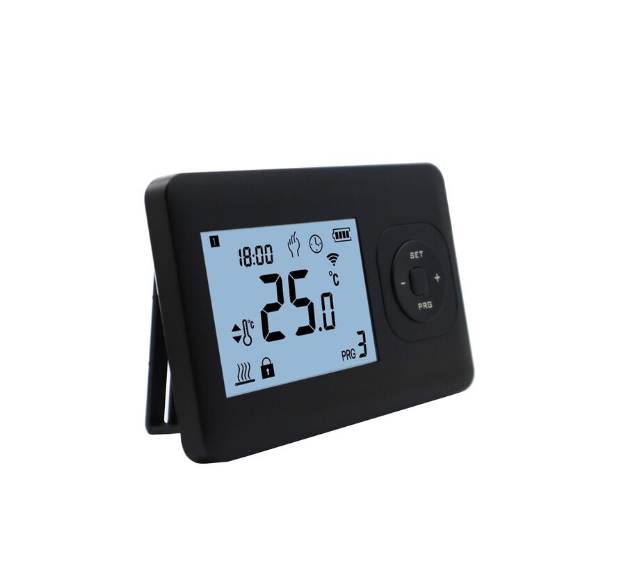 QH Thermostat programmable de base avec récepteur en saillie noir