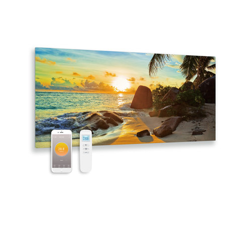 Quality Heating Panneau infrarouge en verre imprimé coucher de soleil 119x59 700Watt