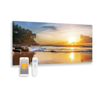 Quality Heating Panneau infrarouge en verre imprimé sunrise 119x59 700Watt