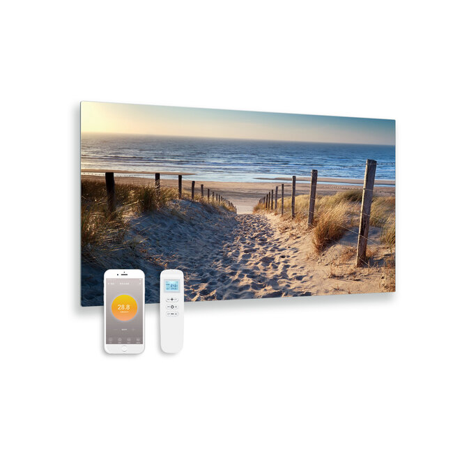 Quality Heating Panneau infrarouge en verre imprimé avec wifi et télécommande dunes 100x59 580Watt