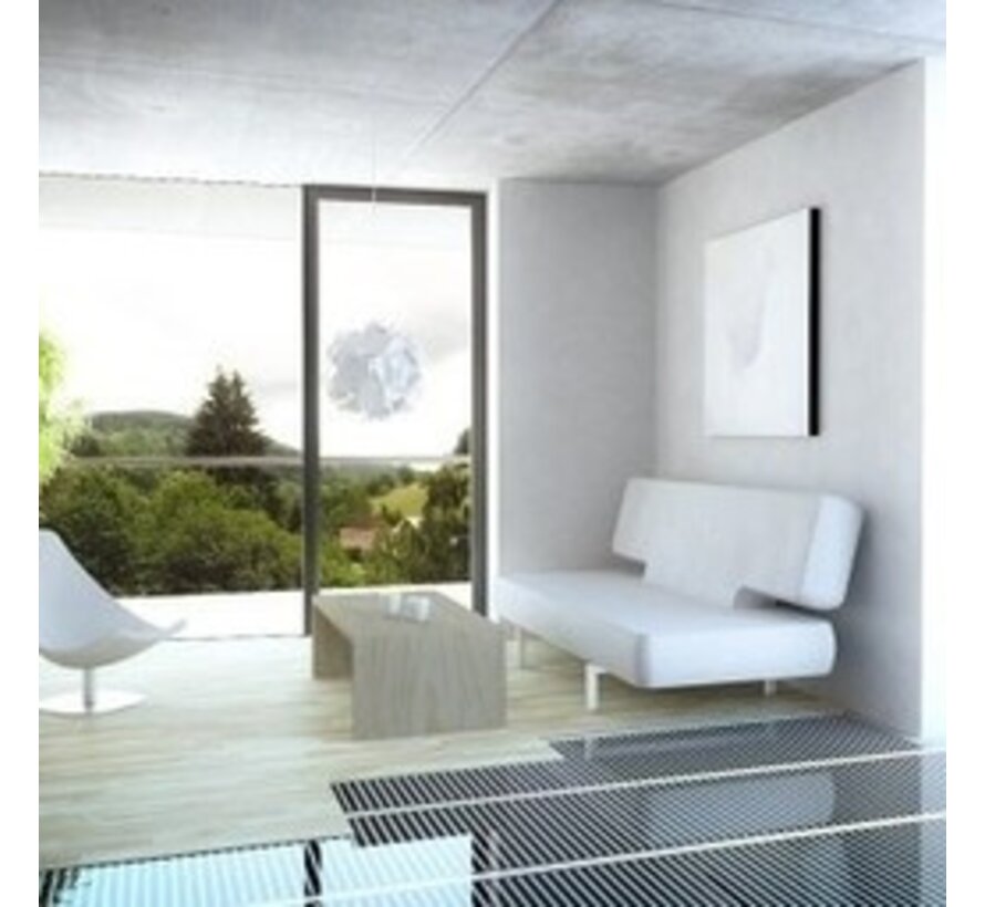 50cm - 80Watt m² plancher chauffant infrarouge z-wave domotique blanc ou noir