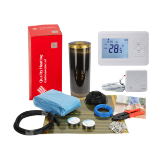 Quality Heating Kit plancher chauffant infrarouge 50cm - 100Watt m² comprenant un thermostat Wifi V3 et un récepteur