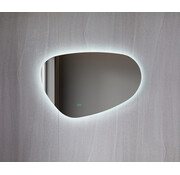 Miroir asymétrique organique avec éclairage LED et anti-condensation 60 cm de large et 40 cm de haut