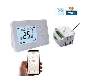 Quality Heating Thermostat blanc WiFi QH-Basic avec récepteur encastré