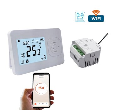 Quality Heating Thermostat blanc WiFi QH-Basic avec récepteur encastré