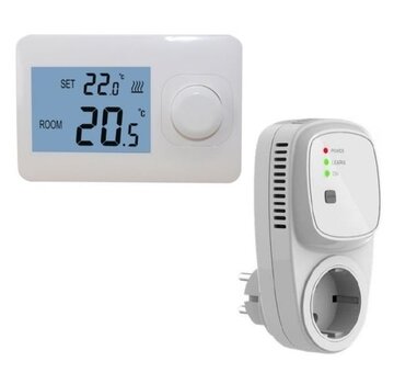 Quality Heating QH Thermostat simple sans fil de base non programmable avec récepteur enfichable