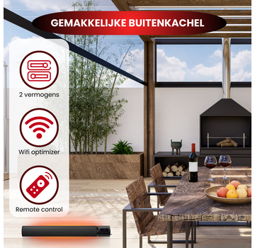 Quality Heating Chauffage de terrasse infrarouge Caleo Wifi avec télécommande