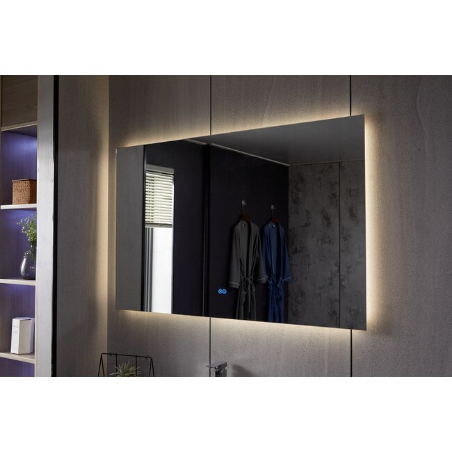 Bella Mirror Miroir sans cadre avec LED, anti-buée 60 x 120 cm