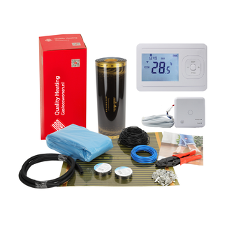 Quality Heating Kit plancher chauffant infrarouge 50cm - 140Watt m² comprenant un thermostat Wifi V3 et un récepteur