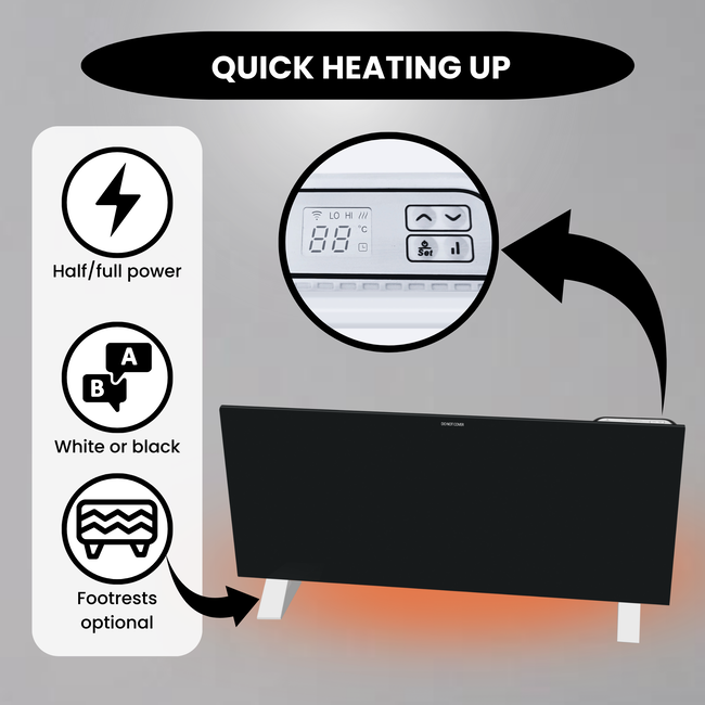 Quality Heating Chauffage de qualité - Eco Slim Wifi noir