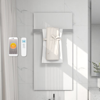 Quality Heating QH-GD White Series panneau infrarouge en verre 60 x 120 cm - 700Watt