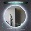 Bella Mirror Miroir rond 100 cm sans cadre, éclairage LED périphérique et anti-buée