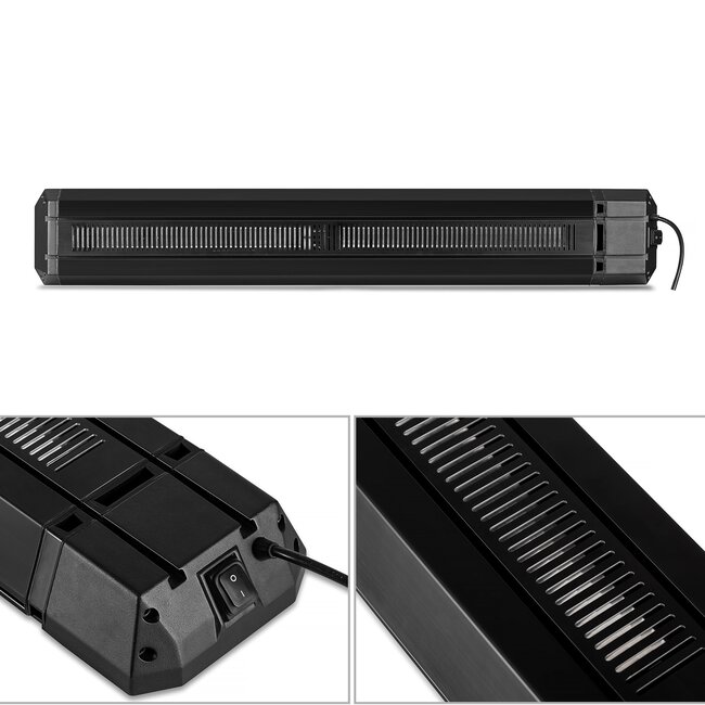 Quality Heating Chauffage de terrasse infrarouge Calore noir réglable 1600 - 2200Watt