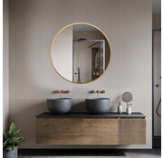 Bella Mirror Miroir rond 100 cm avec cadre doré