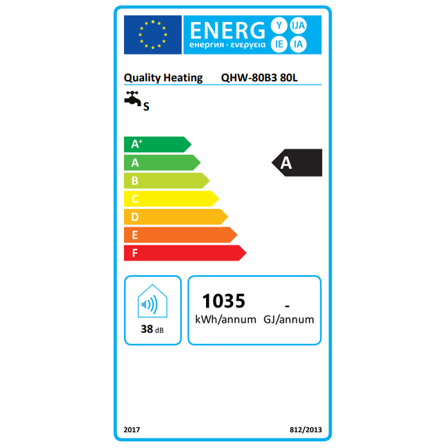 Quality Heating Chauffe-eau électrique dual Wifi Performance QH de 80 litres avec commande numérique
