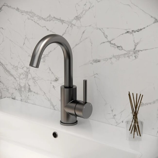 Nurion Robinet de lavabo en métal Gun avec bec pivotant à 180 degrés