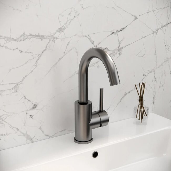 Nurion Robinet de lavabo en métal Gun avec bec pivotant à 180 degrés