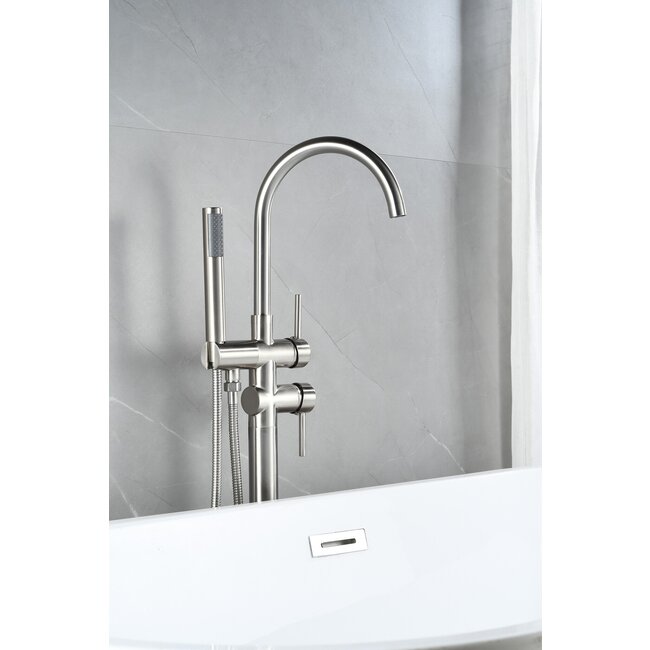 Nurion Mélangeur bain sur pied - avec douchette -chrome