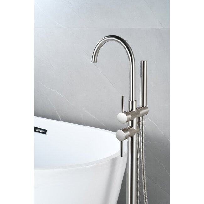 Nurion Mélangeur bain sur pied - avec douchette -chrome