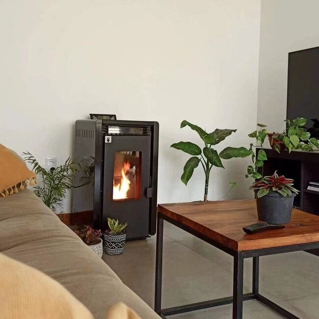 Quality Heating Poêle à granulés - 6kW - pour 40-60 m2 - 5 niveaux - minuterie - CR10-2