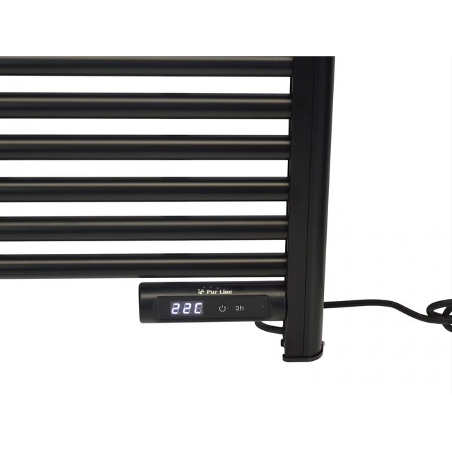 Quality Heating Radiateur électrique à serviettes intelligent avec thermostat noir 425Watt