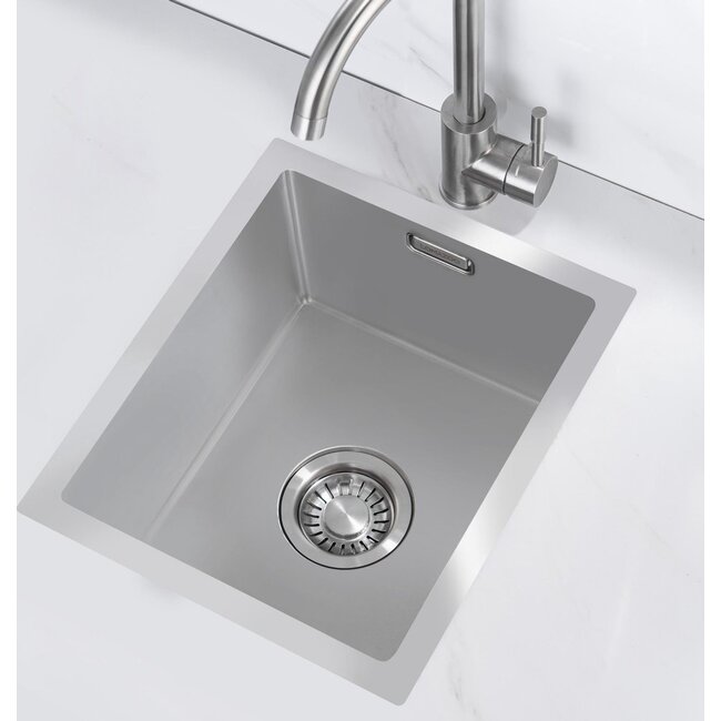 Nurion Nurion Évier en acier inoxydable 28,5 x 34,5- Évier de cuisine - Éviers de cuisine - Évier de cuisine - sans trou de robinetterie