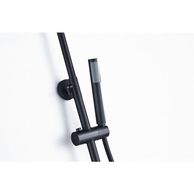 Nurion Douche de surface pluie 30 cm douche de tête thermostatique noir mat