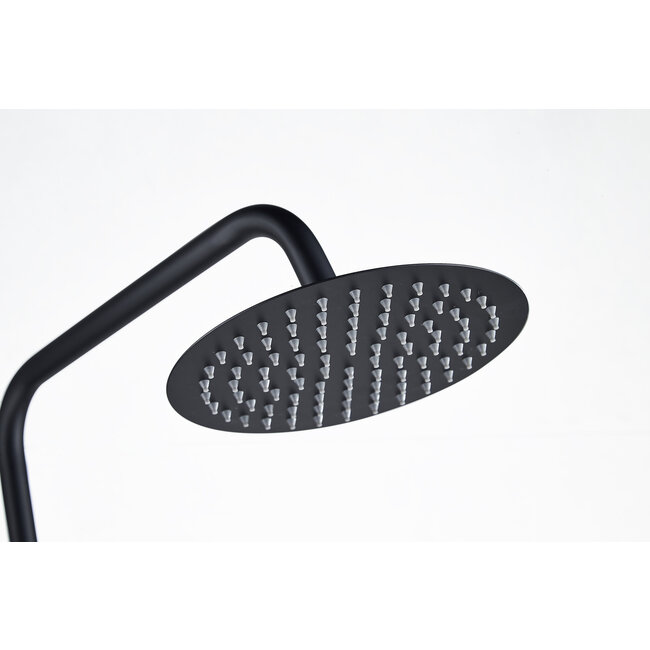 Nurion Douche de surface pluie 30 cm douche de tête thermostatique noir mat