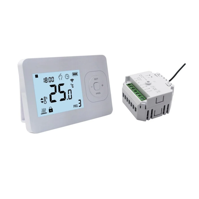 Quality Heating QH Basic thermostat programmable sans fil avec mini récepteur encastré