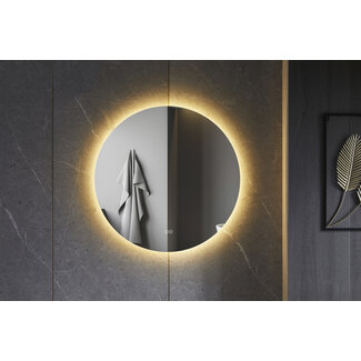 2ème chance | Miroir rond 120 cm sans cadre, éclairage LED périphérique et anti-buée