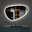 Miroir asymétrique organique avec éclairage LED et anti-condensation 90 cm de large et 60 cm de haut